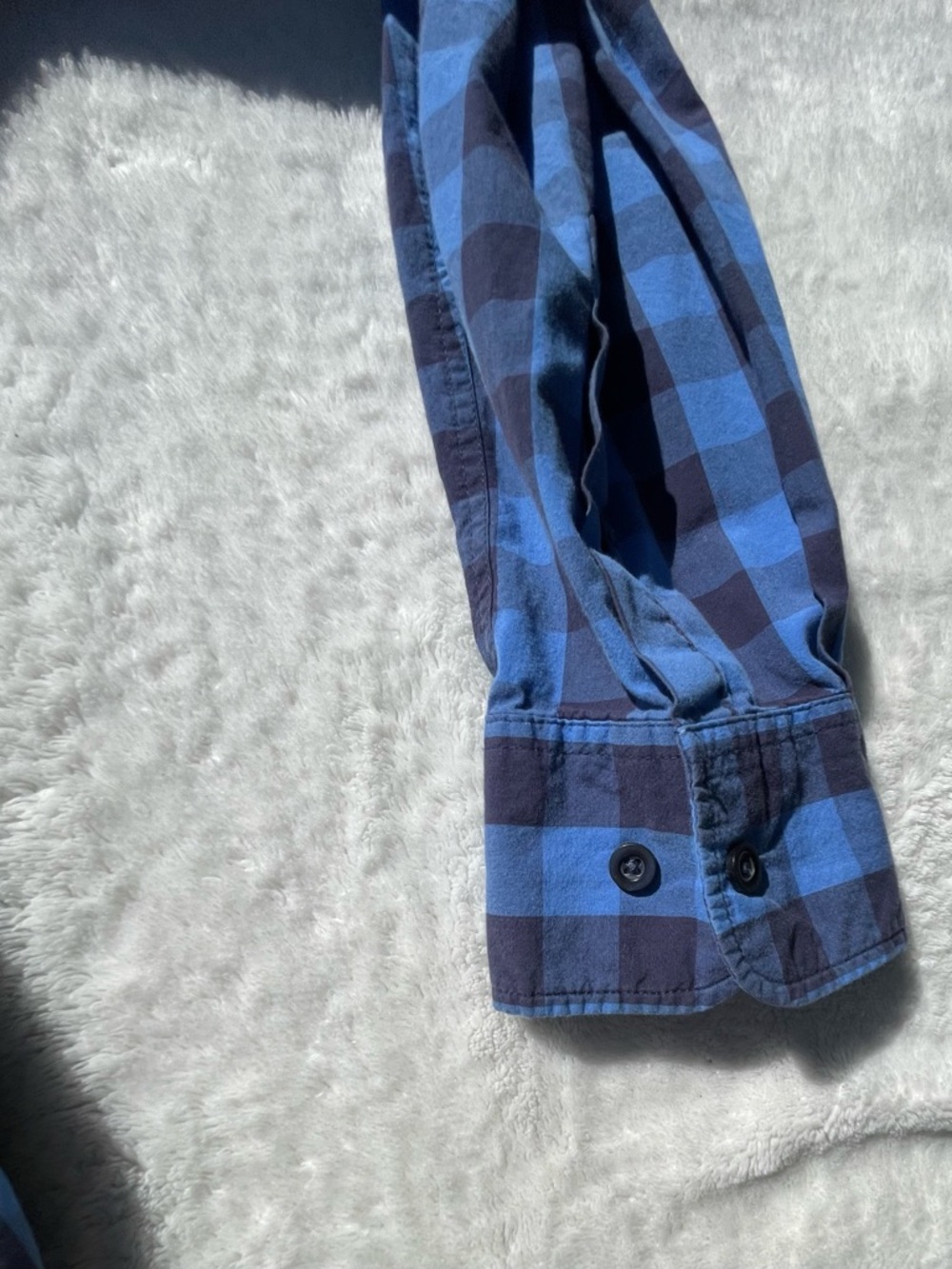 Men's long-Sleeve Blue & black Button-Up Shirt - Picture 7 of 11